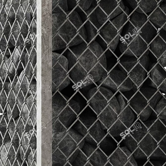 Textured Gabion Decor Model 3D model image 2