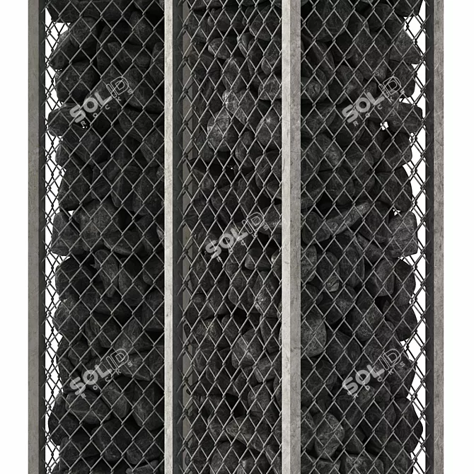 Textured Gabion Decor Model 3D model image 3