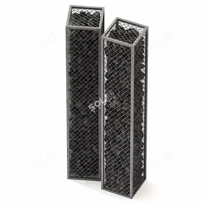 Textured Gabion Decor Model 3D model image 4