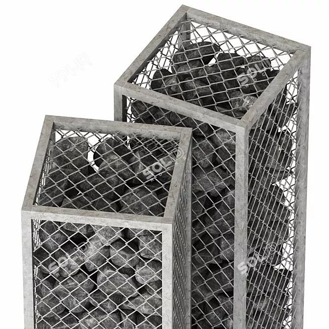 Textured Gabion Decor Model 3D model image 5
