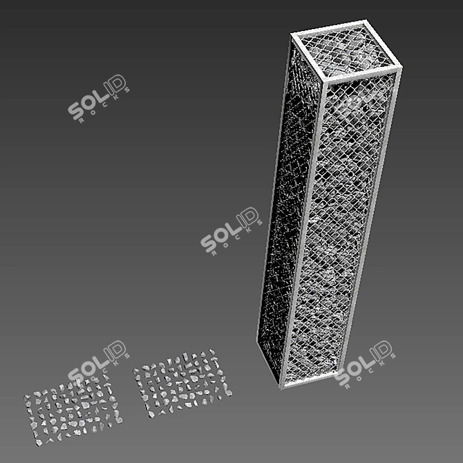 Textured Gabion Decor Model 3D model image 6