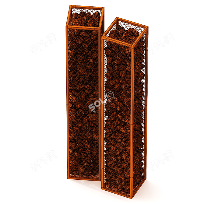 Textured Gabion Decor Model 3D model image 7