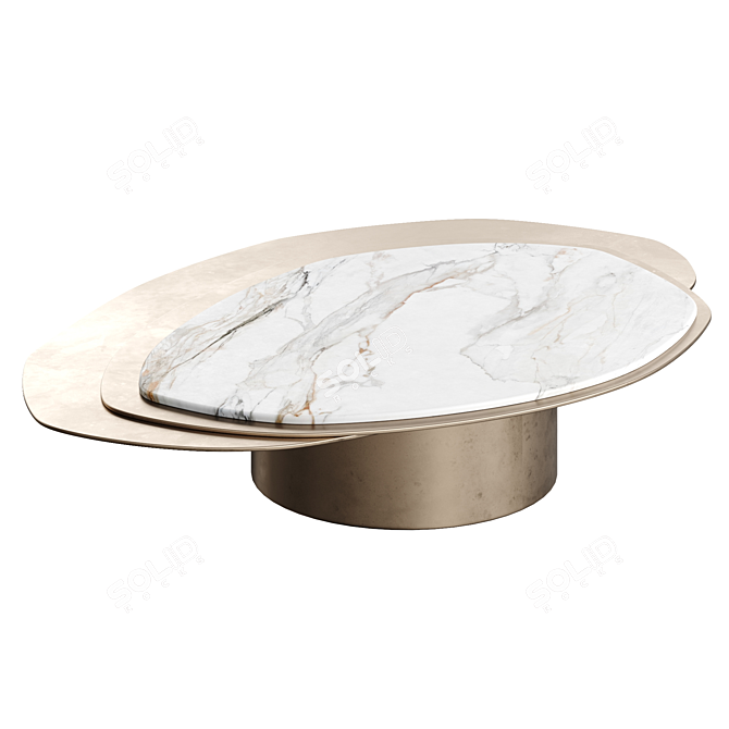 Luxury Marble Gold Metal Table 3D model image 3