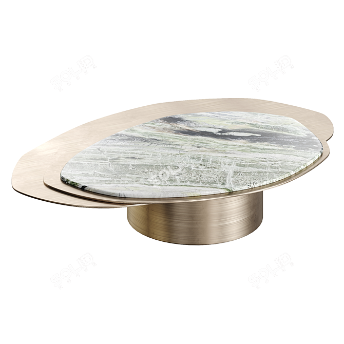 Luxury Marble Gold Metal Table 3D model image 4