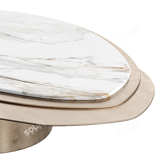 Luxury Marble Gold Metal Table 3D model image 6