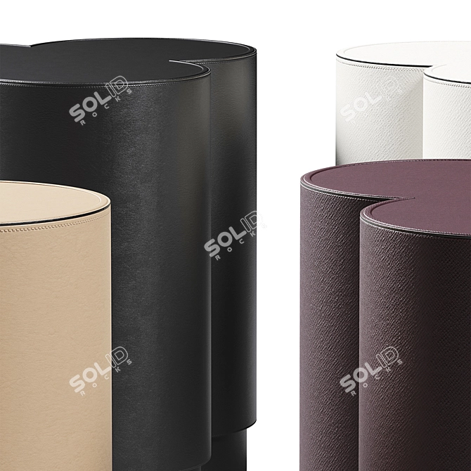 Luxury Geometric Stools Set 3D model image 6