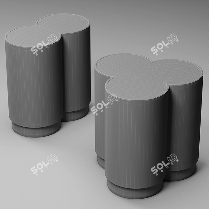 Luxury Geometric Stools Set 3D model image 7