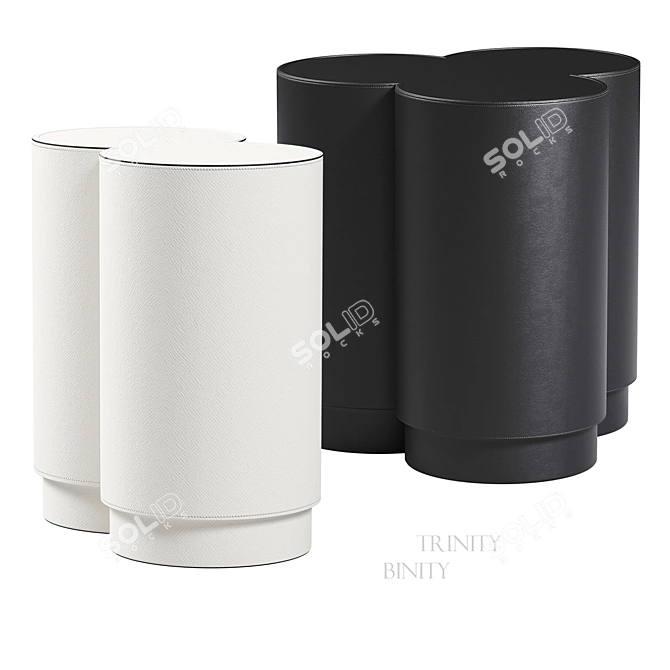 Luxury Geometric Stools Set 3D model image 8