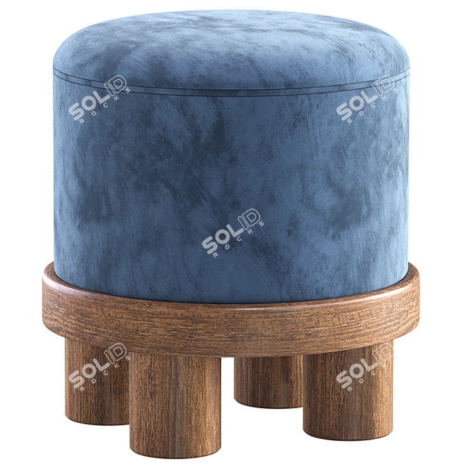 Modern Scandinavian Grey Pouffe 3D model image 3