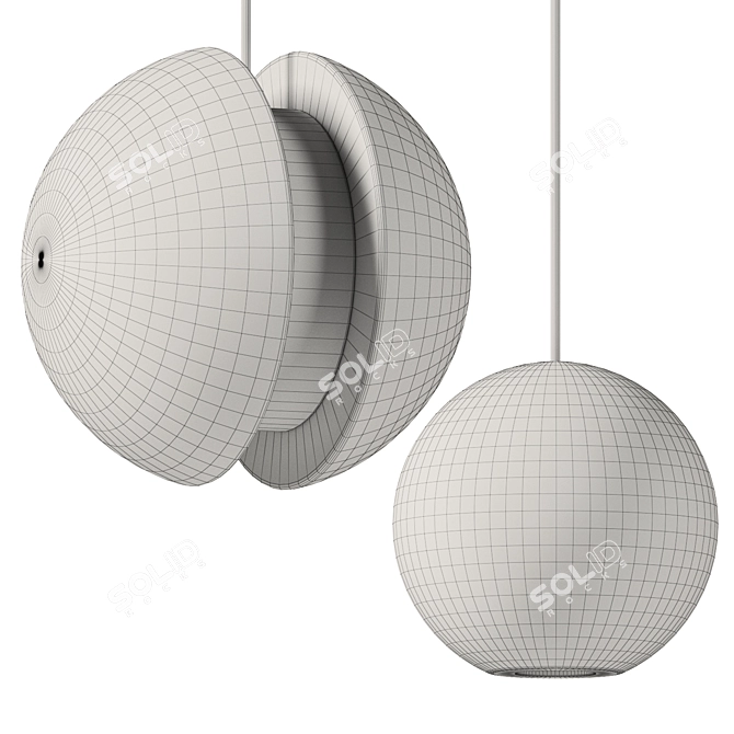 Concrete Moon Pendant Light by Mooielight 3D model image 3