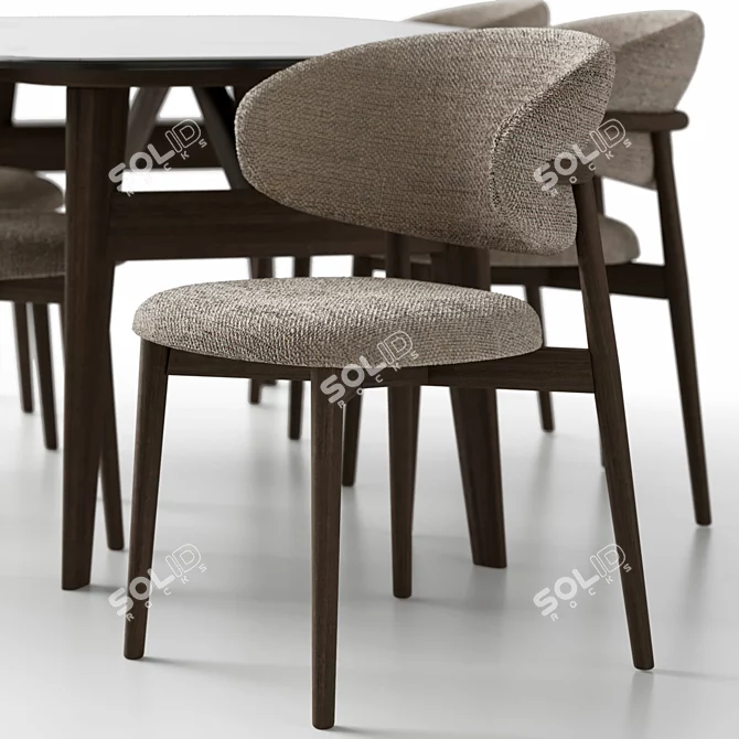 Elegant Oleandro Chair & Abrey Table 3D model image 5