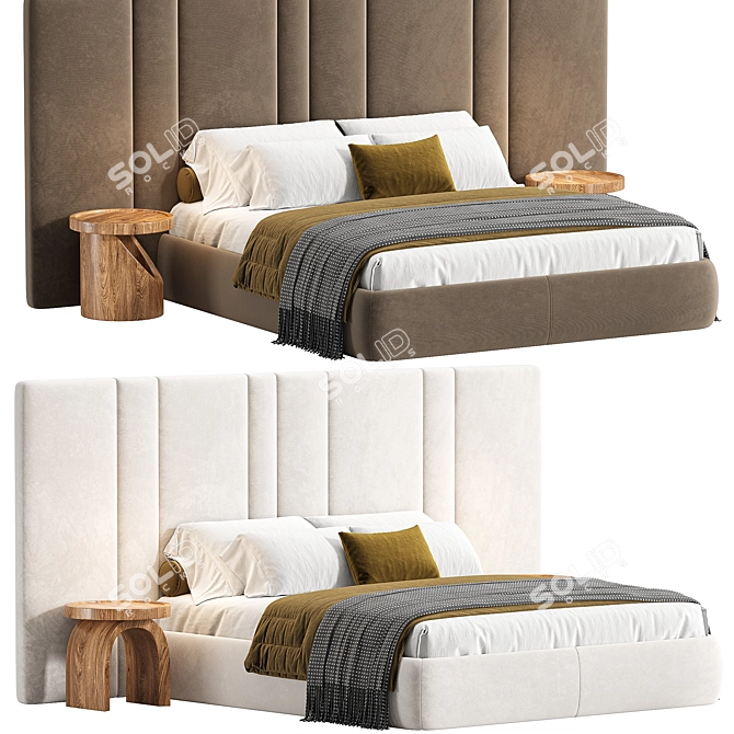 Brown Bafia Bed 2015 Corona 3D model image 1