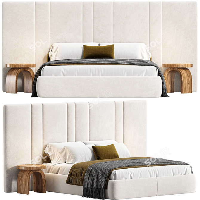 Brown Bafia Bed 2015 Corona 3D model image 4