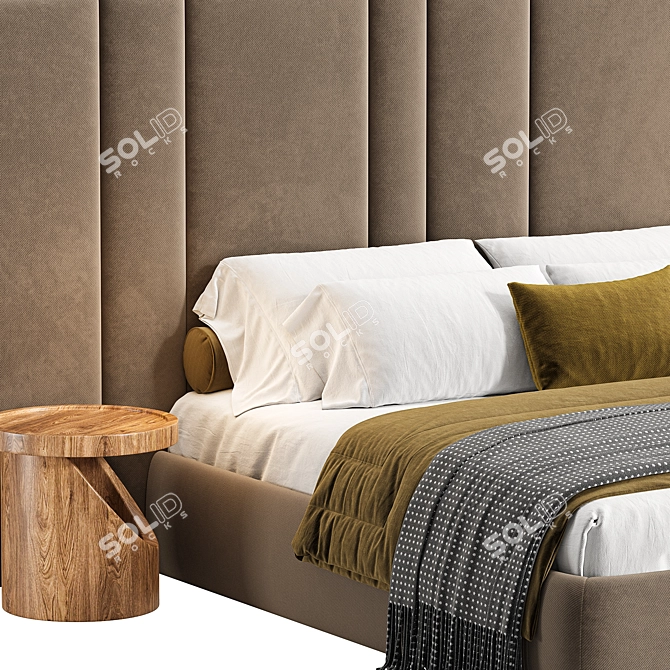 Brown Bafia Bed 2015 Corona 3D model image 5