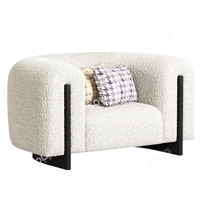 Modern Armchair by French Designer 3D model image 2