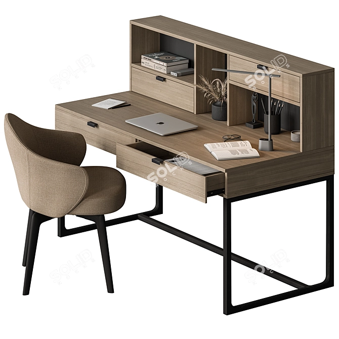 Modern Writing Table - Office Furniture 3D model image 1