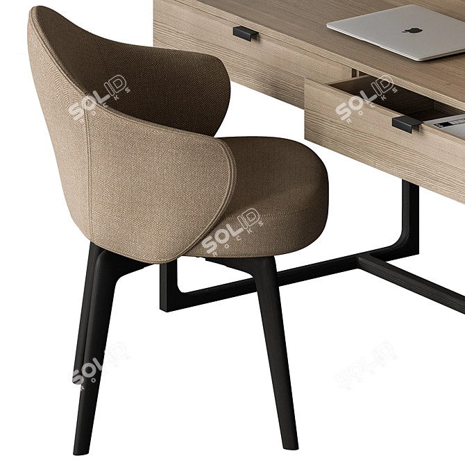 Modern Writing Table - Office Furniture 3D model image 3