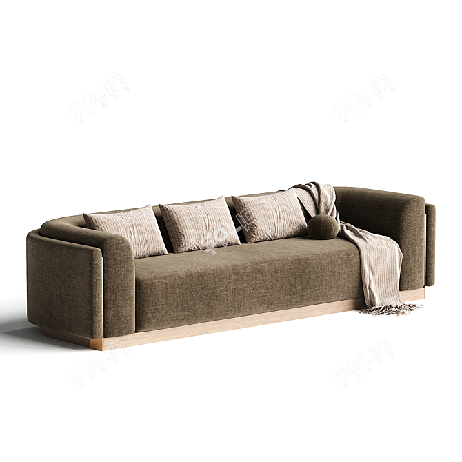 Contemporary Portuguese Sofa with Customizable Fabric 3D model image 2