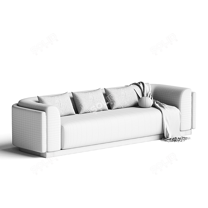 Contemporary Portuguese Sofa with Customizable Fabric 3D model image 3