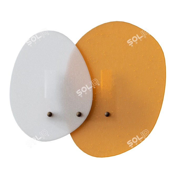 Elegant Cast Glass Wall Lamp 3D model image 2