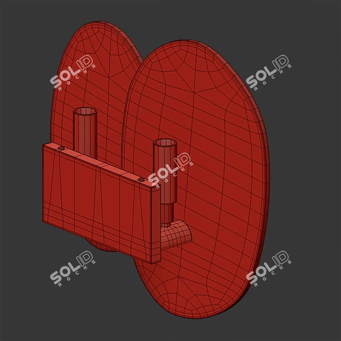 Elegant Cast Glass Wall Lamp 3D model image 5