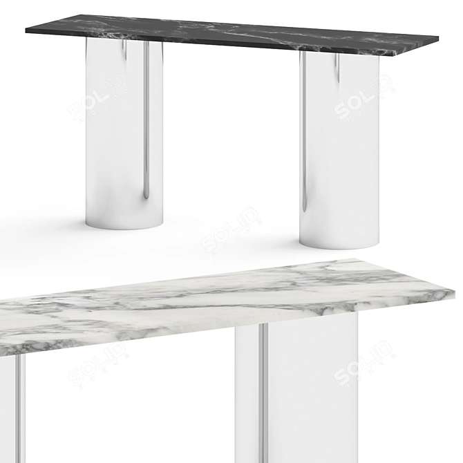Sleek Marble Console Table 3D model image 1