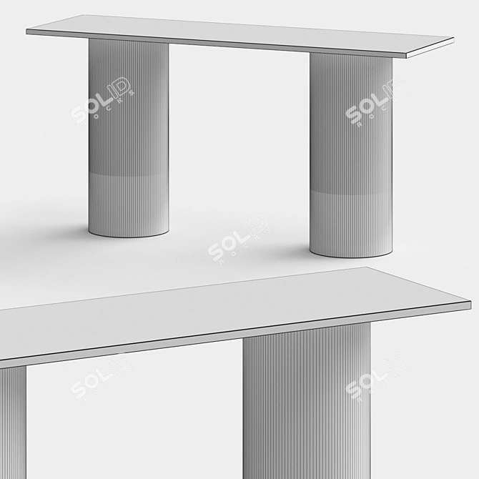 Sleek Marble Console Table 3D model image 2