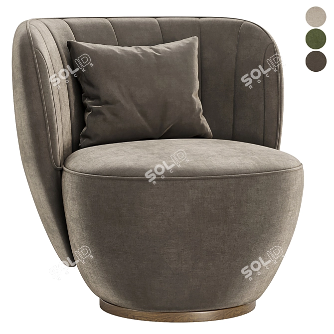 Luxurious Pearl Armchair in 3 Colors 3D model image 3