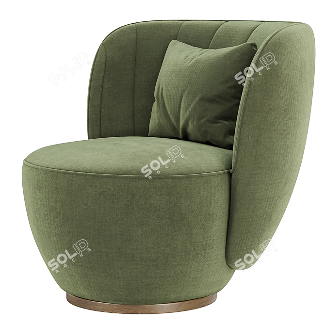 Luxurious Pearl Armchair in 3 Colors 3D model image 4