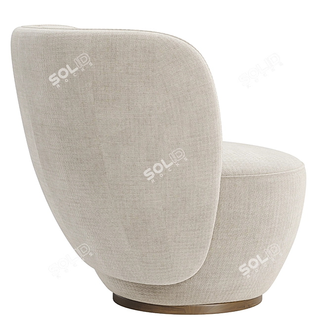 Luxurious Pearl Armchair in 3 Colors 3D model image 5