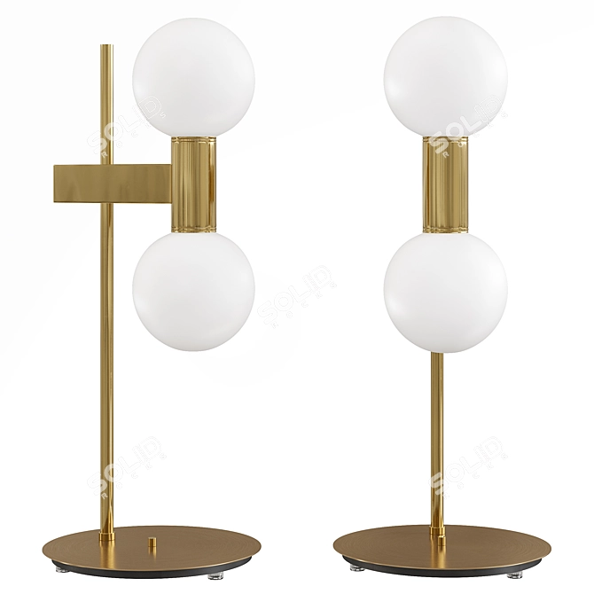 Bubble 50 Table Lamp - Brass & Glass 3D model image 1