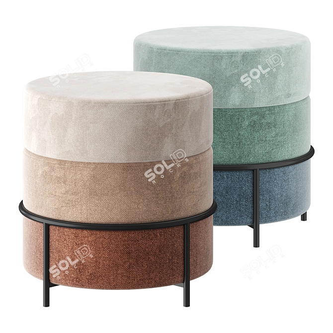 Picolo Halmar Pouf - Functional Chic 3D model image 1