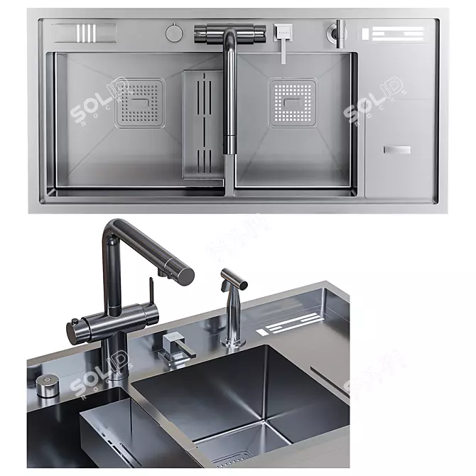 Asras Sink Set Collection 3D model image 2