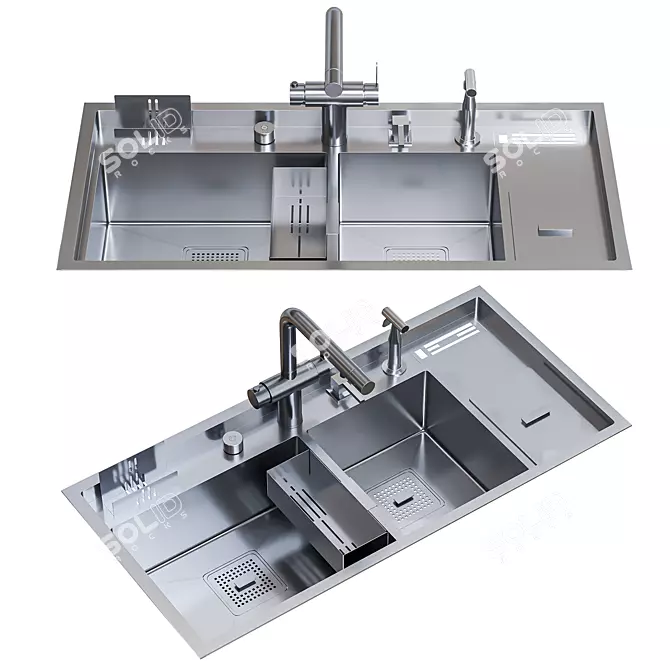 Asras Sink Set Collection 3D model image 4