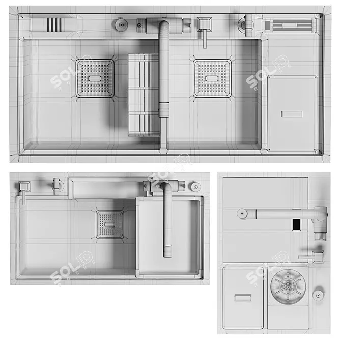 Asras Sink Set Collection 3D model image 7