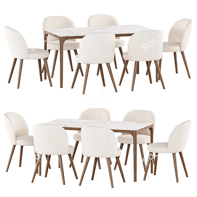 Modern Dining Set Collection 3D model image 3
