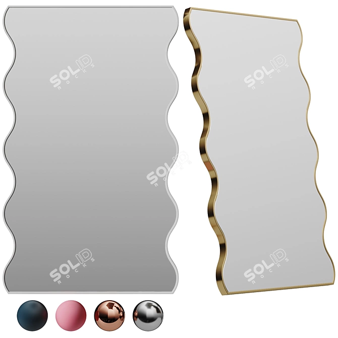 Vintage Wave Arch Mirror. 3D model image 1