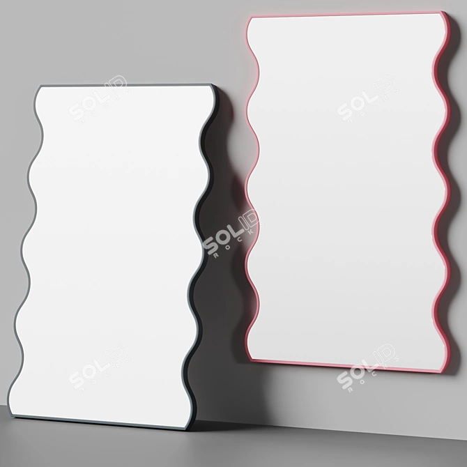 Vintage Wave Arch Mirror. 3D model image 2