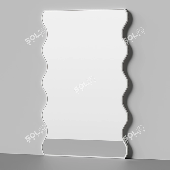 Vintage Wave Arch Mirror. 3D model image 3