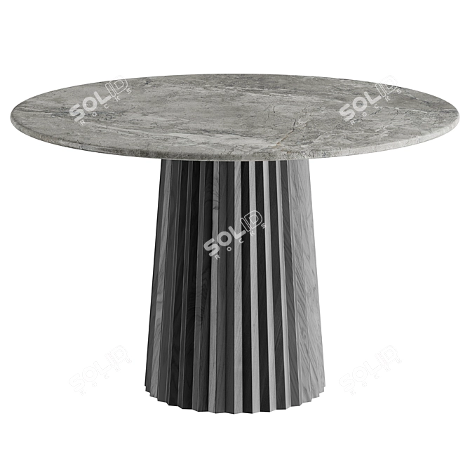 Elegant Plissé Wood Table 3D model image 3