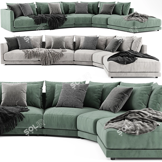 Luxury Modern Poliform Bristol Sofa 3D model image 1