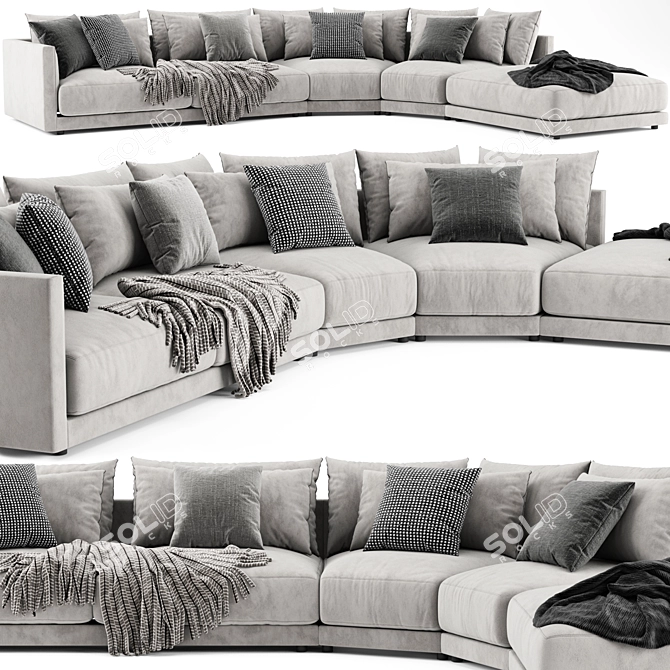 Luxury Modern Poliform Bristol Sofa 3D model image 3