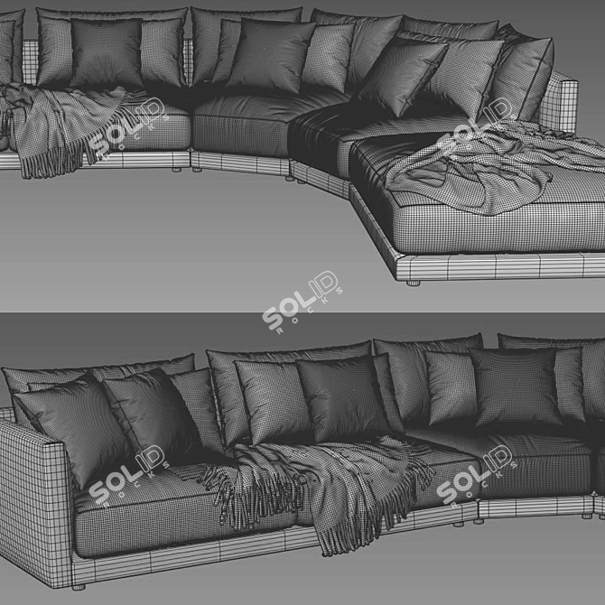 Luxury Modern Poliform Bristol Sofa 3D model image 4