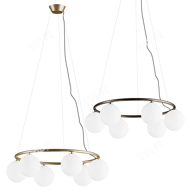Miira Circular Opal Pendant Light 3D model image 1