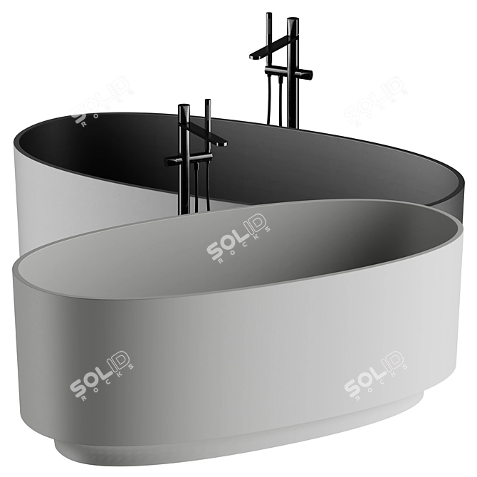  Modern Arc Bathtub Design 3D model image 1