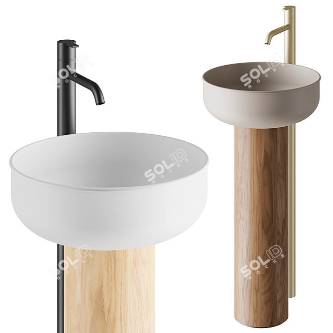 Prime Freestanding Wash Basin 3D model image 1