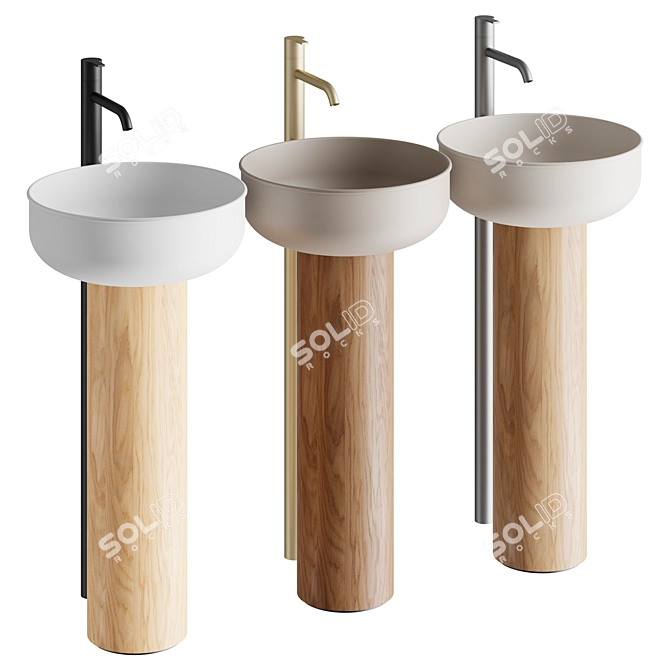 Prime Freestanding Wash Basin 3D model image 2