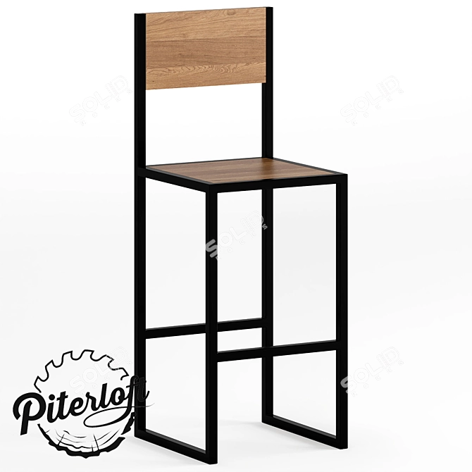 Industrial Loft Bar Stool Box 3D model image 1