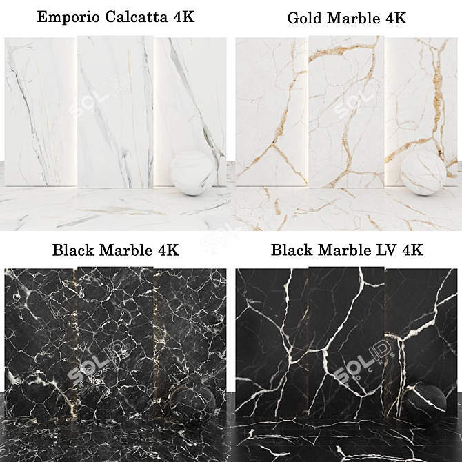 Luxury Marble Texture Collection 3D model image 5