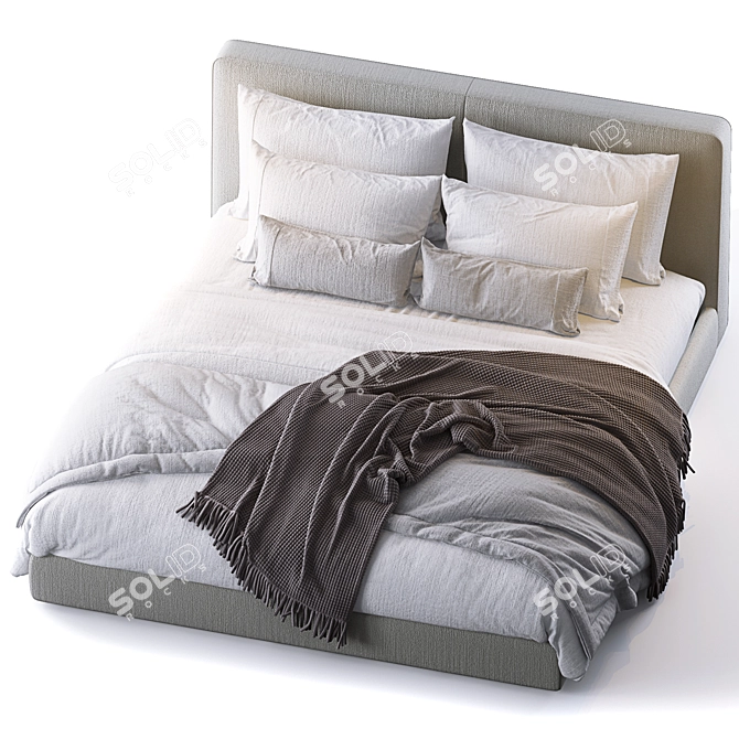 Flou Double Bed - Comfort Defined 3D model image 2